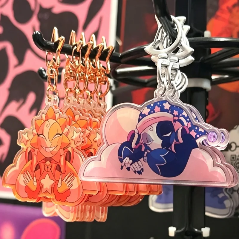FNaF Security Breach Keychain Sundrop Moondrop Acrylic Pendant Five Nights at Freddy's Bag Charm Horror Anime Gift for Fans Kids