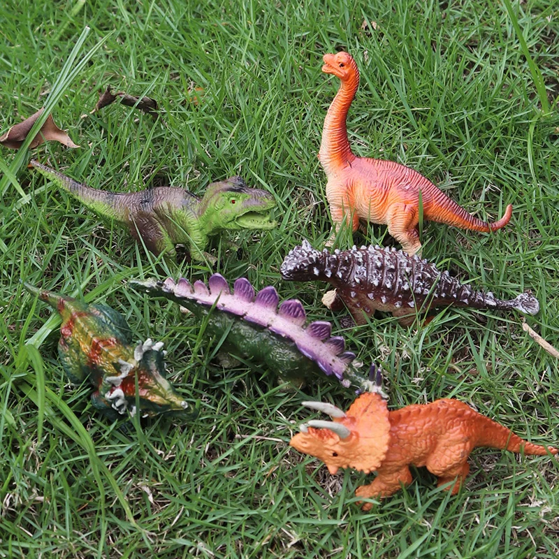 Oenux Mini Jurassic stégosaure Saichania PVC solide dinosaure monde modèle Animal figurines d'action Collection jouet pour enfants