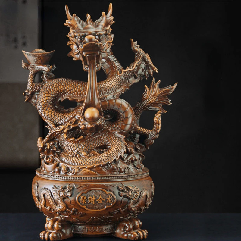 Gathering Wealth Golden Dragon Inviting Wealth Ornaments Office Desktop Decorations Opening Gift Sculptures