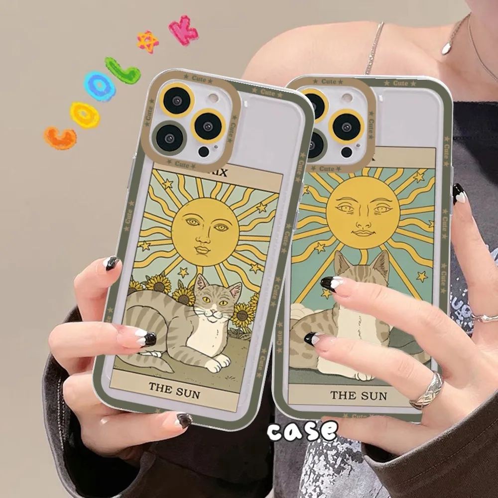 Witches Moon Tarot Mystery Totem Cat Phone Case For Redmi 7 8 9 A For Redmi Note 5 7 8 9 10 11 Pro Max 4G 5G Funfas