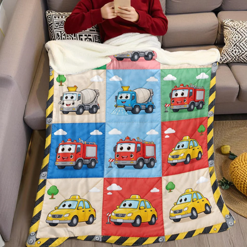 Mixer Fire Post School Flannel Blanket Perfect for Sofa Office Bed Travel Sleep Read Relax Camping Four Season Use