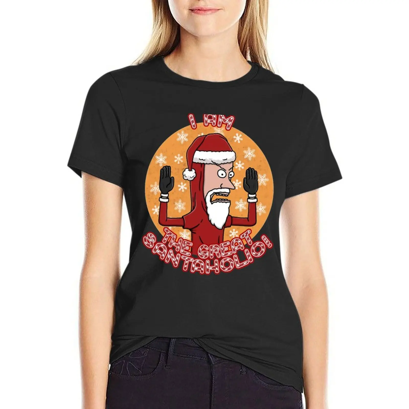 

I AM THE GREAT SANTAHOLIO Beavi.And Buttheads-футболка, винтажная Женская Эстетическая одежда, Дизайнерская Женская Роскошная Одежда