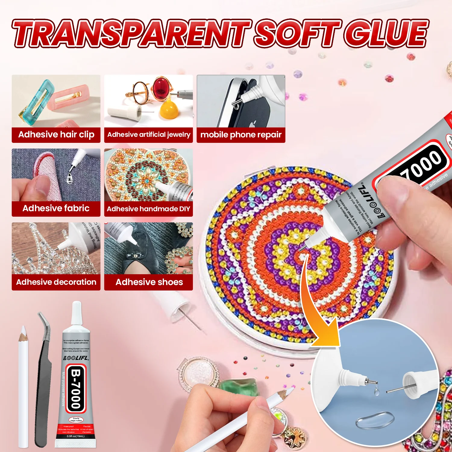 Ювелирный клей B7000, тканевый клей, клей для ремонта мобильных телефонов, сделай сам, суперклей, эпоксидная смола, подходит для алмазных поделок,