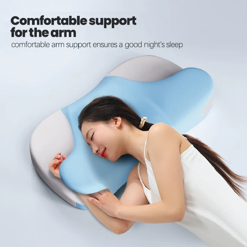 Solvath Memory Foam Rectangle Body Pillow Travel Cushion 100TC Soft Bedding Sleeping Support for Home Bedroom Decor