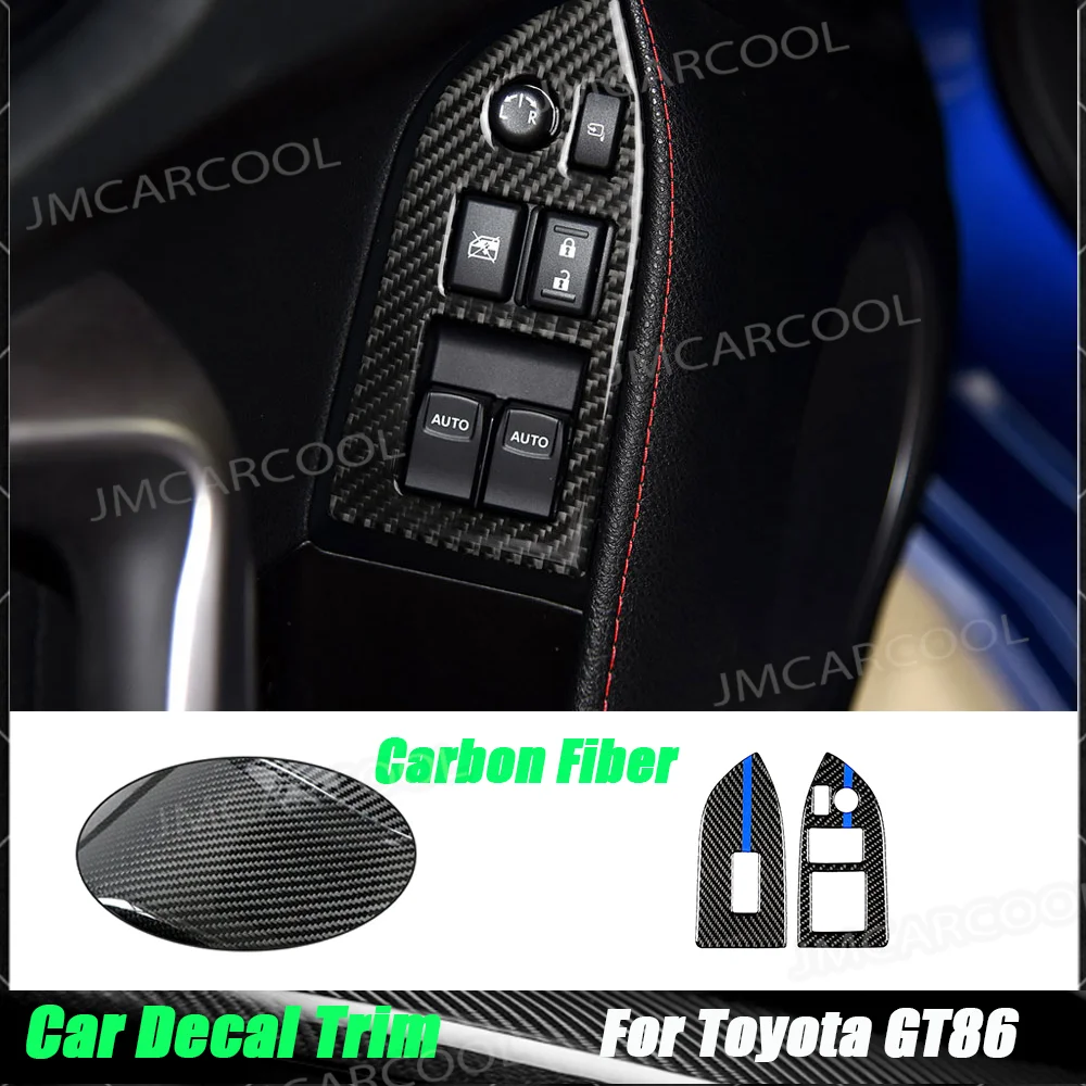 

Углеродное волокно, кнопка переключателя подъема окна автомобиля, накладка на рамку, наклейка, наклейки для Toyota GT86 FT86 ZN6 Subaru BRZ 2013-2017