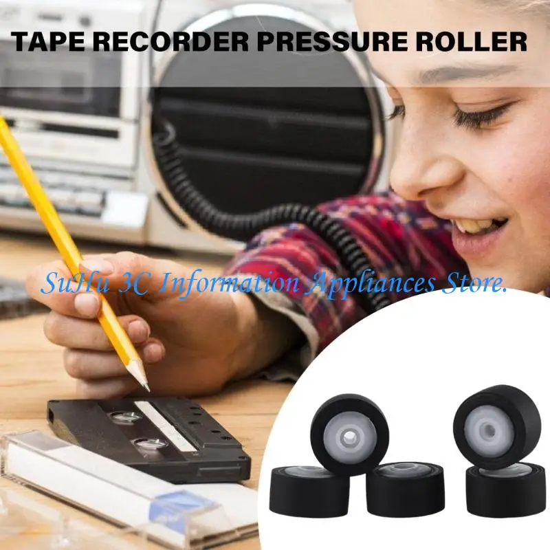 

J0MB Set Of 5 Rubber Pressure Pinch Rollers Pressure Cassette Belt Pulley Set