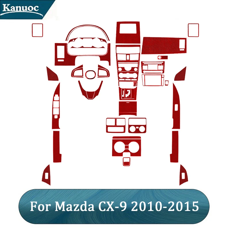 

Carbon Fiber Red Decorative Stickers Trim Strip For Mazda CX-9 2010-2015 Car Interior Styling Accessories