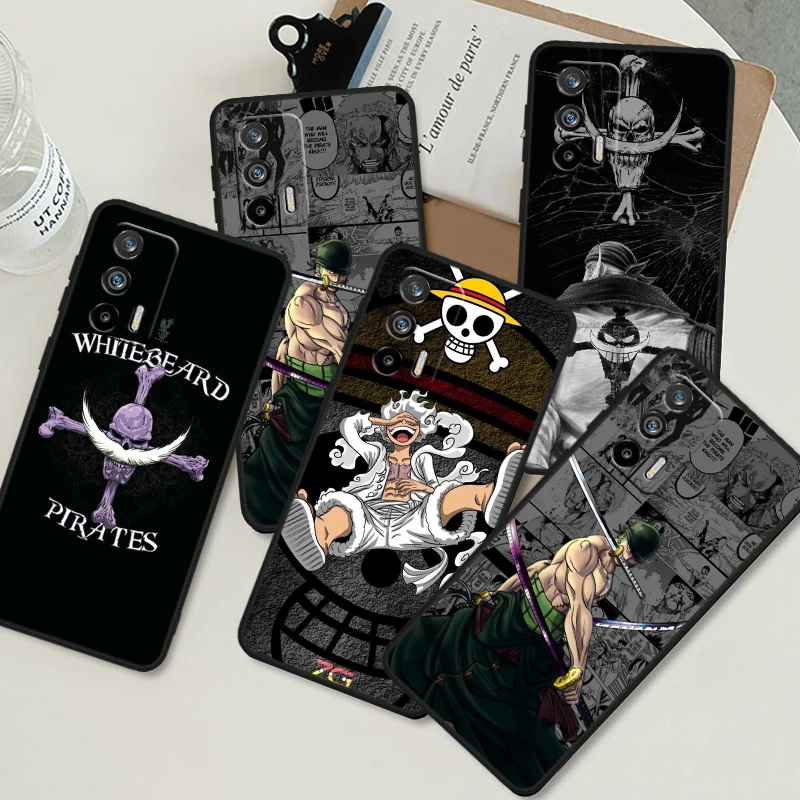 Cartoon O-ne P-ieces Luffy Cool For OPPO Realme GT3 2 C55 C33 C35 C30S C31 X3 X2 Q5i Q3S C21Y Pro Black Silicone Phone Case