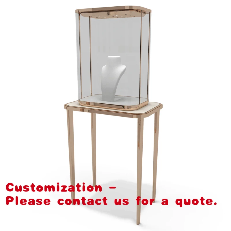 

custom.Modern Glass Display Cabinet with Lighting Stainless Steel Aluminium Showcase Retail Shopping Malls Stores Jewelry