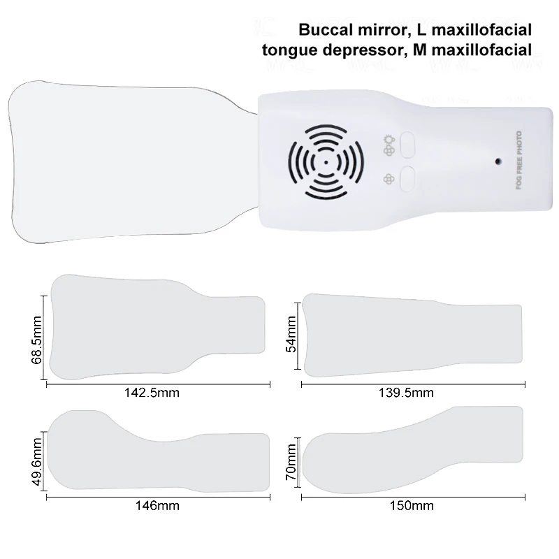 AG Dental Anti-Fog Mirrors Set Fog Free Intraoral Photography Stainless Steel Mirror with LED Light Orthodontic Reflectors