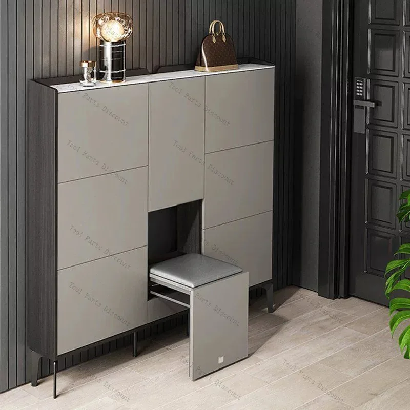 Tilting Shoe Light Luxury Space Saving 17Cm Home Doorway Entrance Cabinet Modern Small Apartment Storage