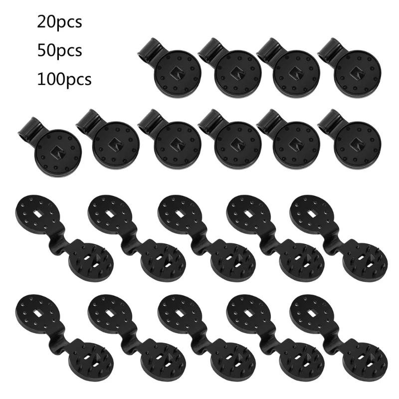 20/50/100PCS Panno Ombra Clip Plastica Rotonda Plastica Nera Pinze Antivento Tenda Morsetto Grip Ombra Accessori In