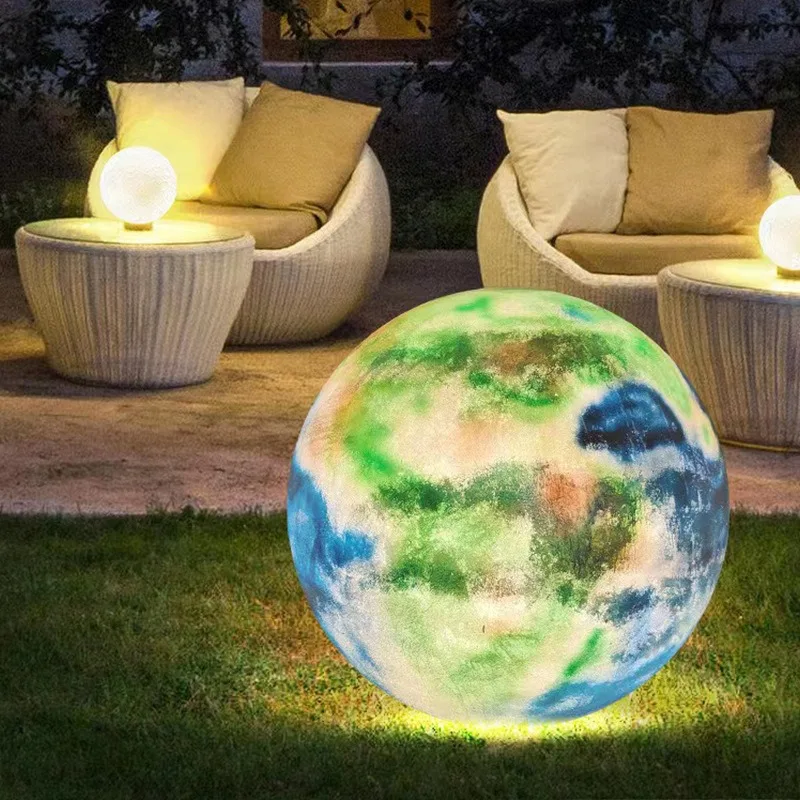 Moon outdoor lawn courtyard indoor fiberglass reinforced plastic relief three-color dimming