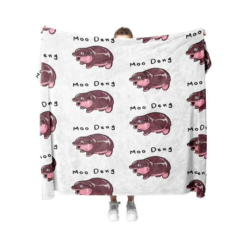Aertemisi Moo Deng Pet Blanket for Small Medium Large Dog Cat Puppy Kitten Couch Sofa Bed