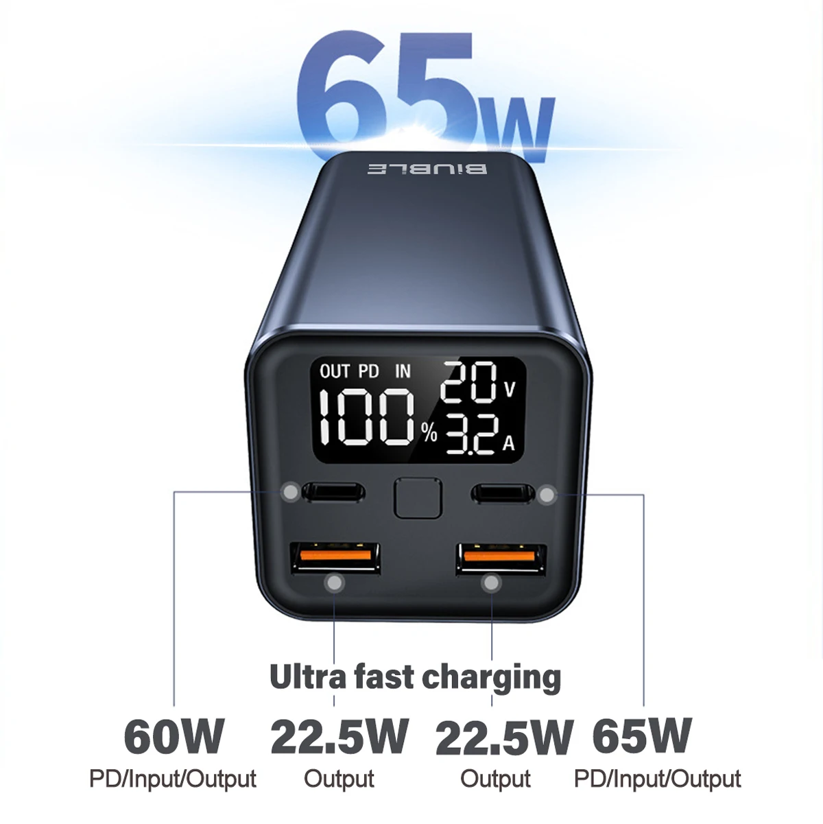 20000 mAh Externe Power Bank Typ C PD 100 W Schnelle Aufladen Power Batterie Ladegerät Für Smartphone Laptop Tablet iPhone Xiaomi