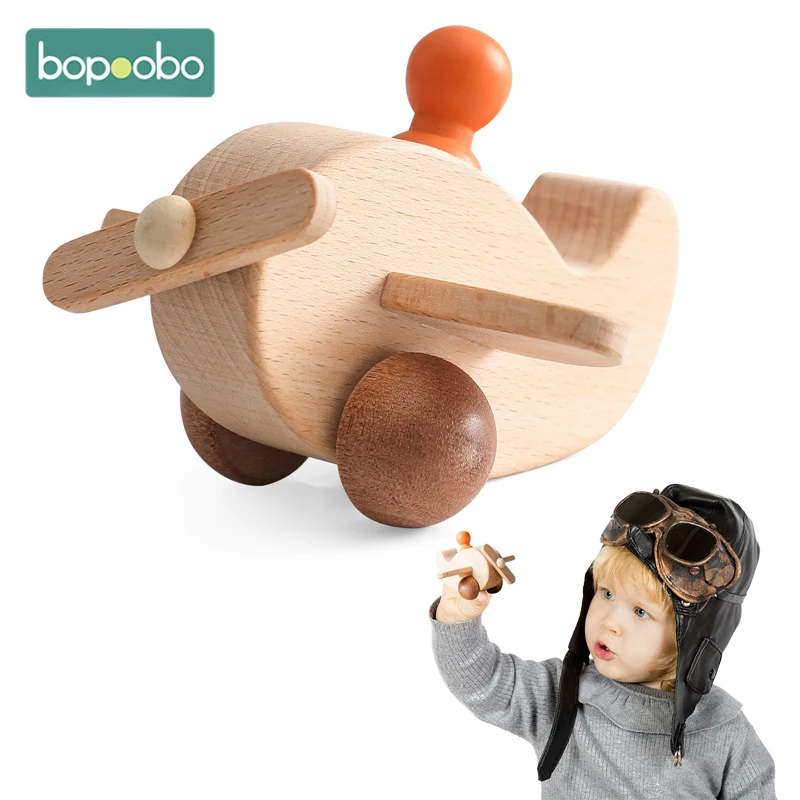 Montessori Wooden Airplane Toys for Children Puzzle Game Cartoon Colorful Wooden Peg Dolls Toy Educational Newborn Blocks Gift