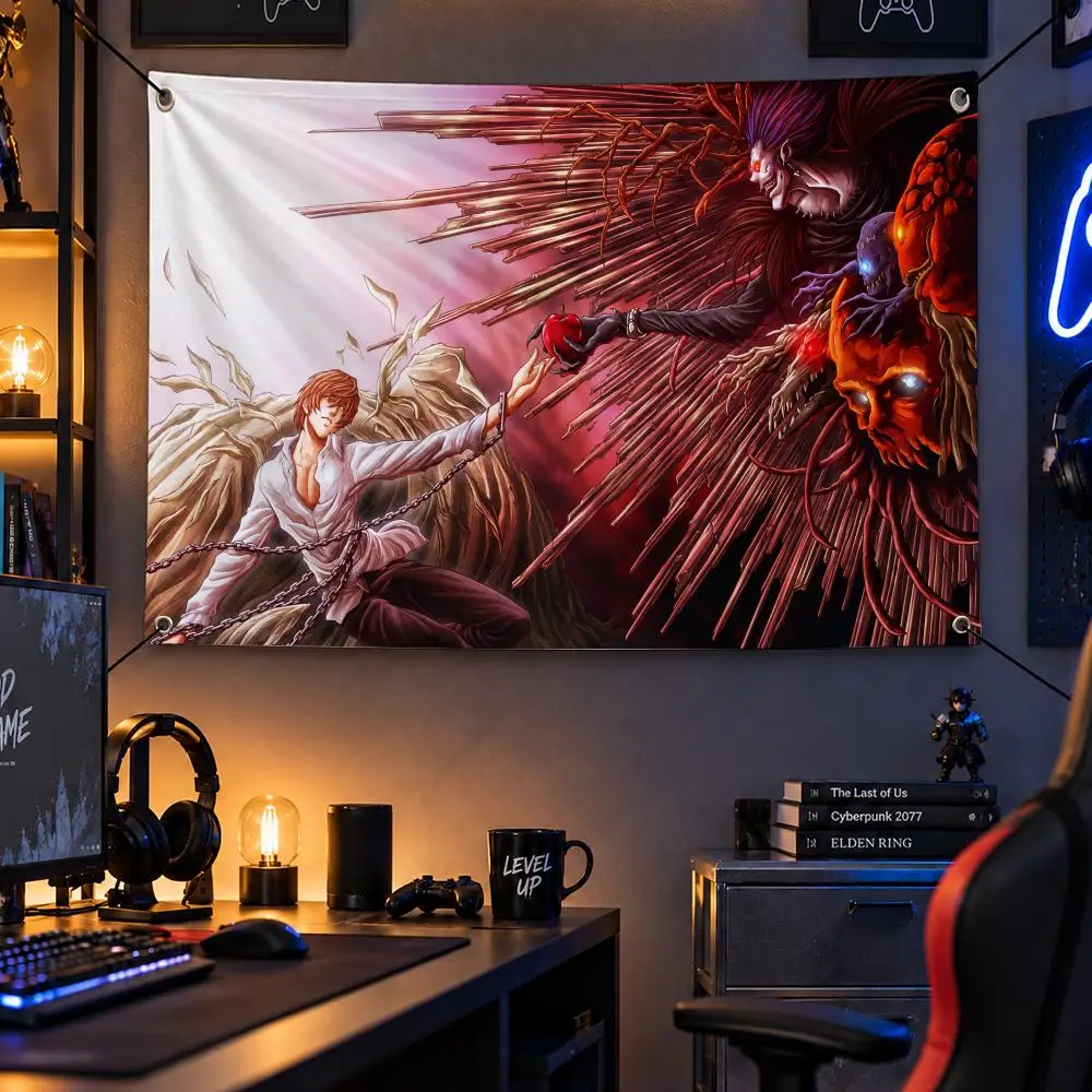 Anime D-Death Note Flags Personalized Flag Room Dorm Camping Picnic Garage Bar Indoor Outdoor Wall Decor