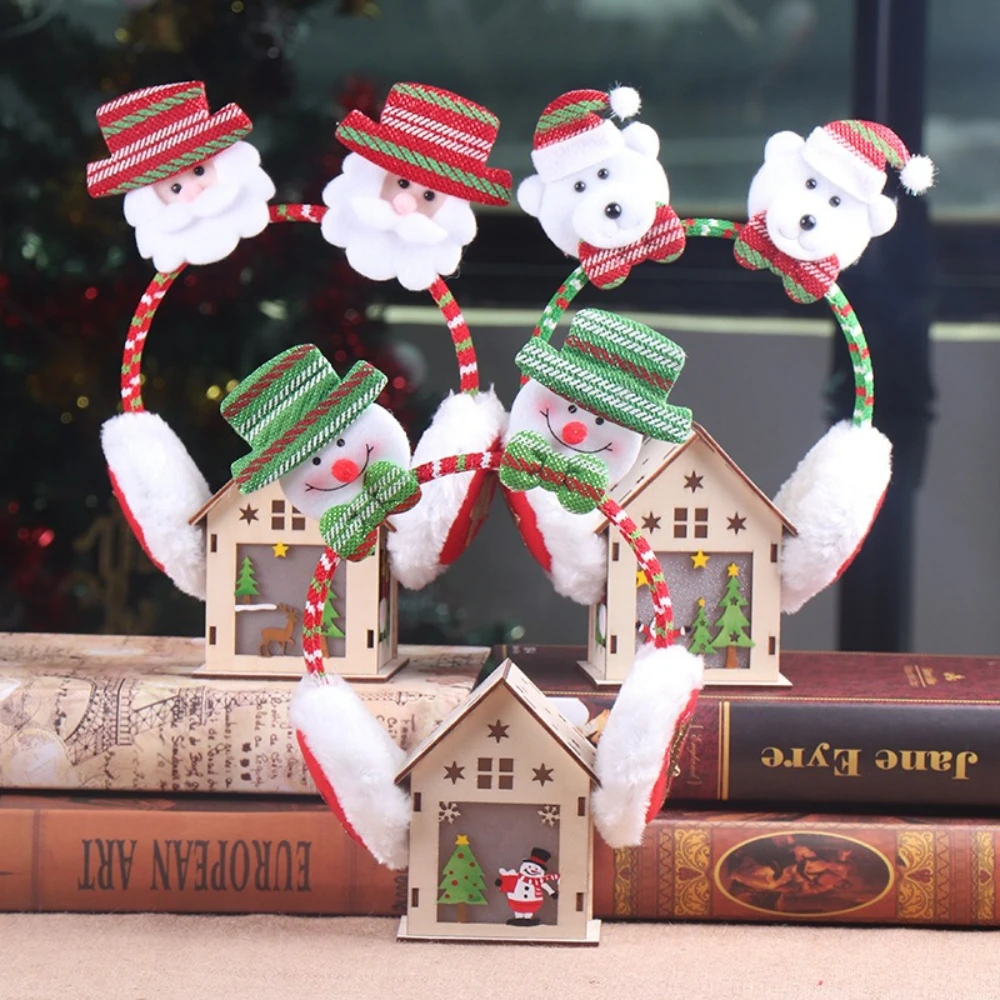 

2pcs Santa Claus Snowman Warm Ear Muffs Christmas Winter Cold Insulation High Quality Earmuffs Children Warm Party Decoration