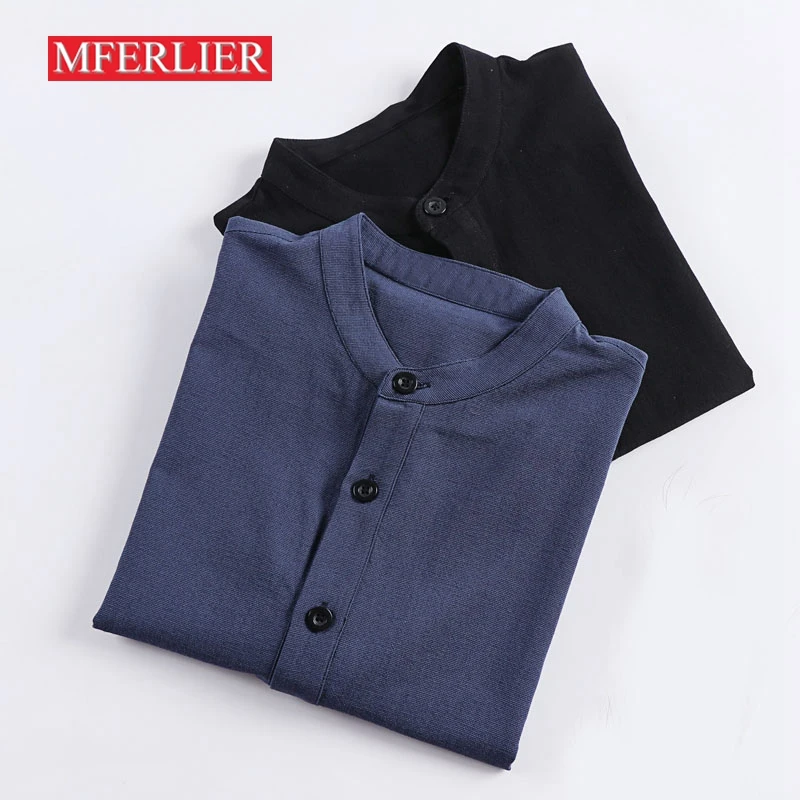 

Spring Autumn Large Size Shirts 8XL Bust 144cm 5XL 6XL 7XL Plus Size Cotton Shirts Men