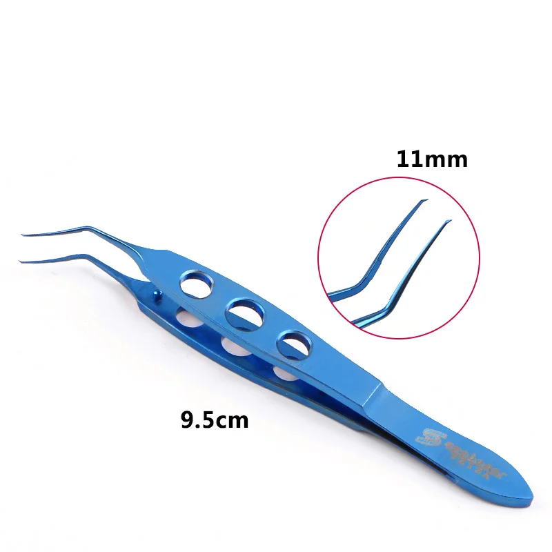 

Titanium Utrata Capsulorhexis Forceps Curved Angle 105mm long Tape location ophthalmic instrument surgical