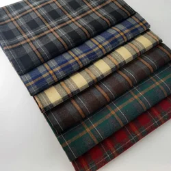 Brushed Plaid Fabric By The Meter for Needlework Men's Shirt Clothes Diy Sewing Cloth Yarn-Dyed Soft Comfortable Green Red Black