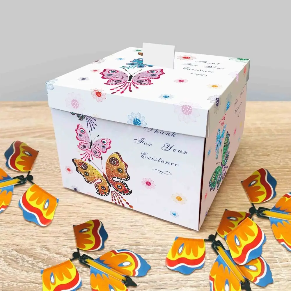 Creative Surprise Flying Butterfly Box Prank DIY Butterfly Explosion Gift Box Party Decorations