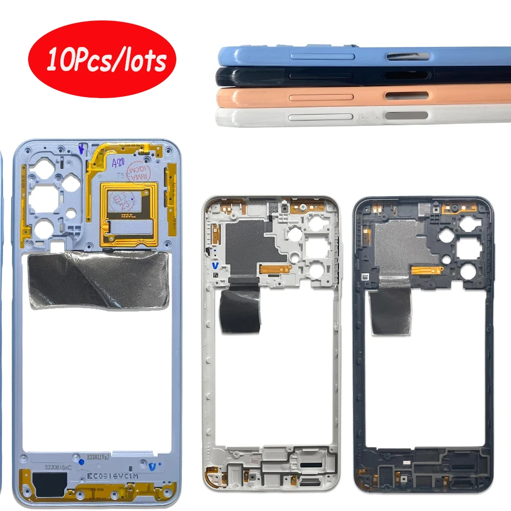 10Pcs，Middle Frame Bezel For Samsung A23 2022 A235F A23 5G A236U Middle Frame Bezel Replacement Parts With Side Keys