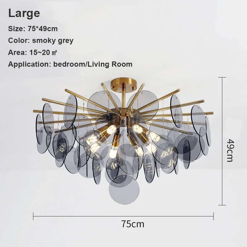 SANDYHA Moderne luxe hanglampen Metaalkunst Glazen kroonluchter Plafondarmatuur voor woonkamer Keuken Villa Home Decor Elegant