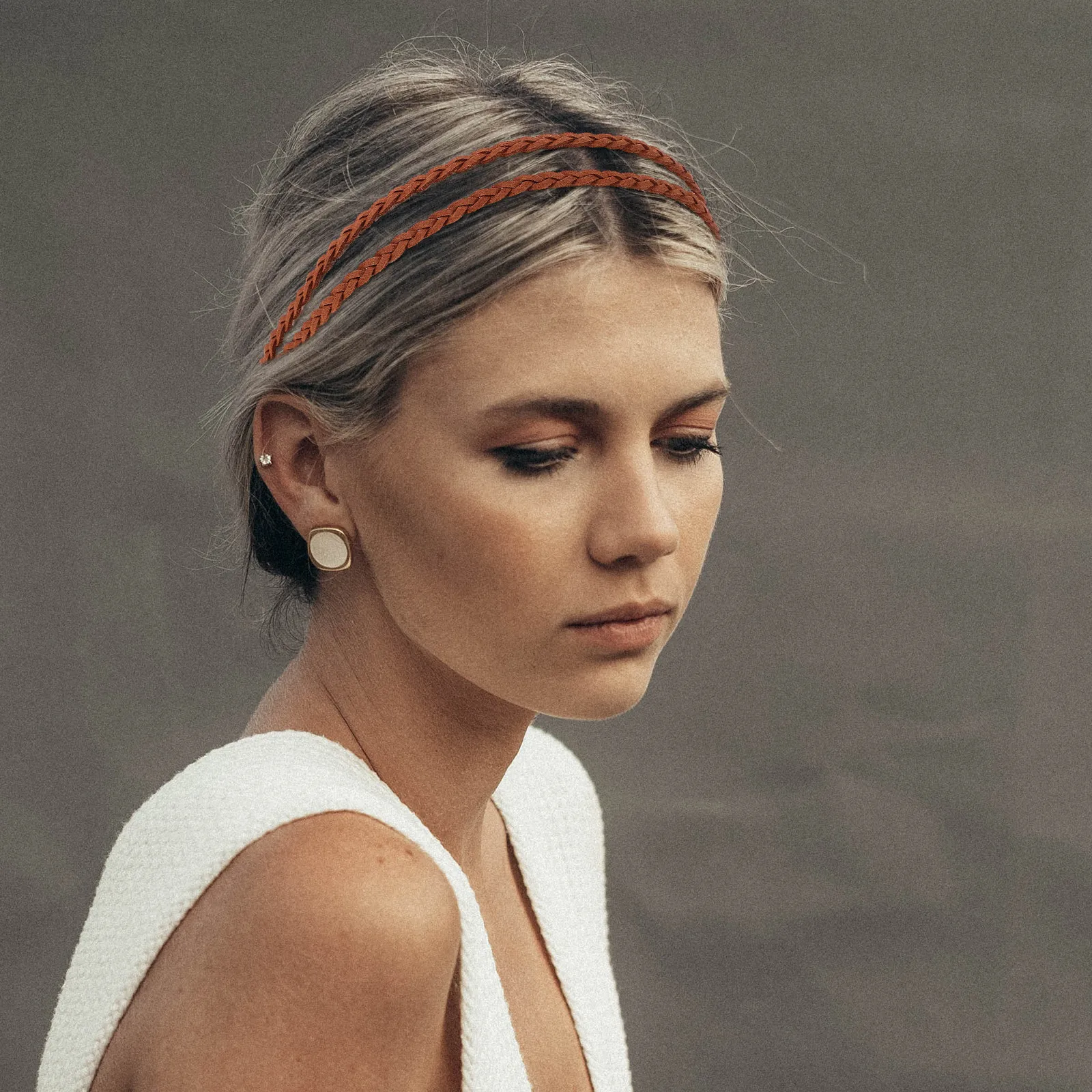 Candy Color Braiding Hairband Hand-Woven Twisted Braid Headband Adjustable Retro Suede Hair Accessory for Party Wedding Daily