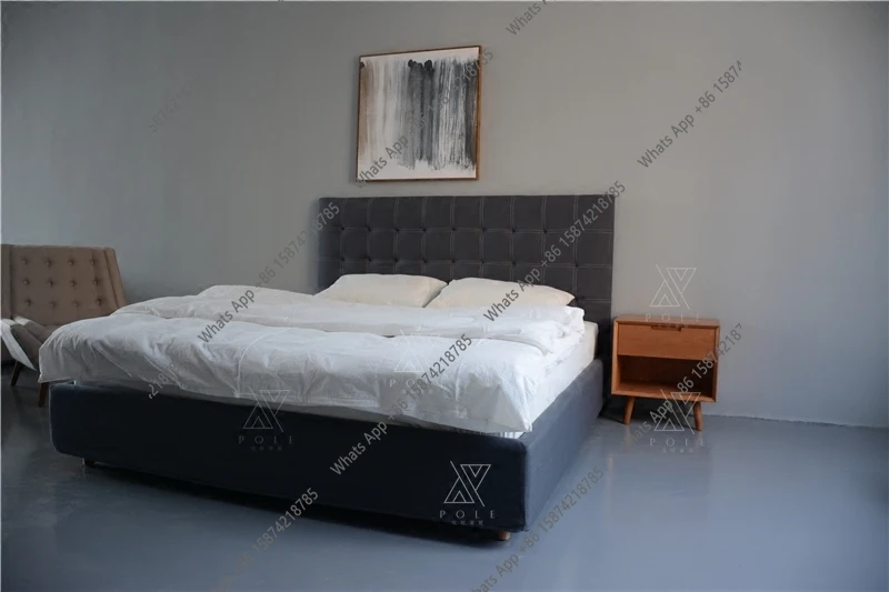 B Nordic Home Simple Modern Fabric Bed Master Bedroom Second Bedroom Soft Bed Small Double Marriage Bed Children's Minimal
