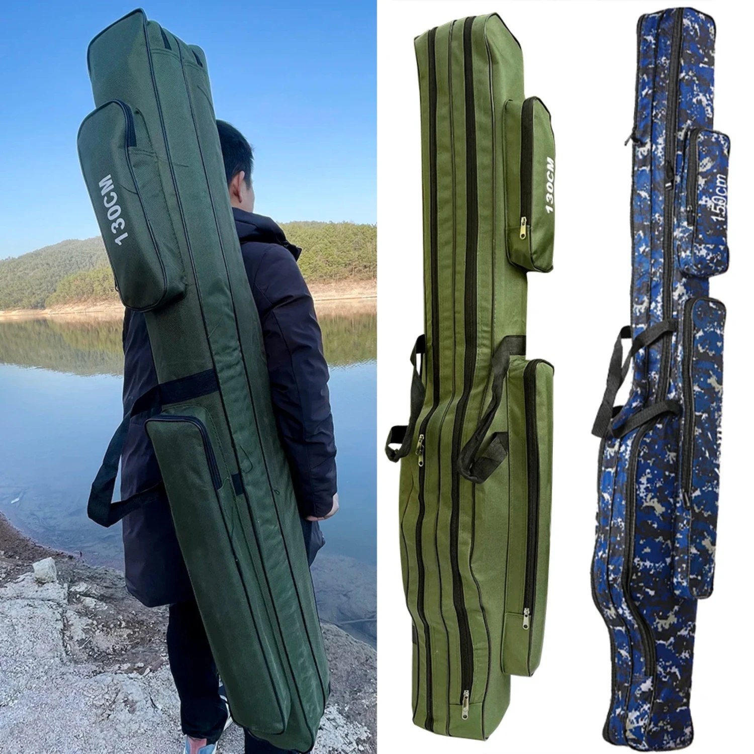 Fishing Tackle Case for Portable Rods - Multifunctional Bag in 110cm, 120cm, 130cm, 150cm