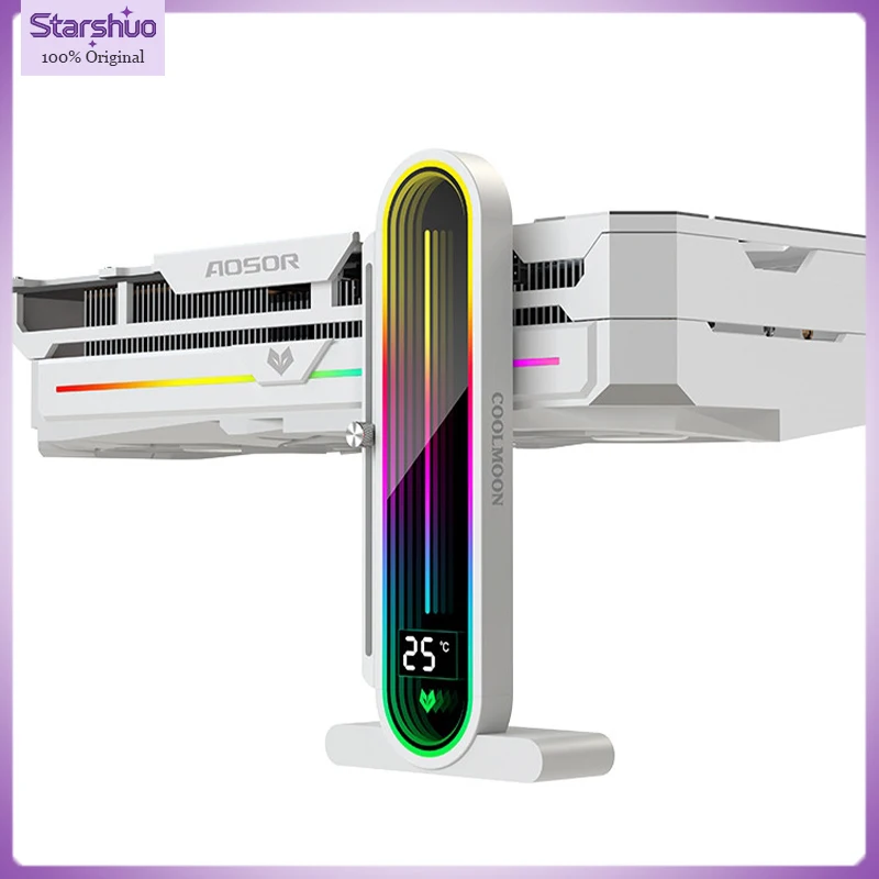 

Кронштейн COOLMOON GH3pro RGB для видеокарты с цифровым дисплеем и ARGB-подсветкой, креативная фиксирующая опора для графических процессоров