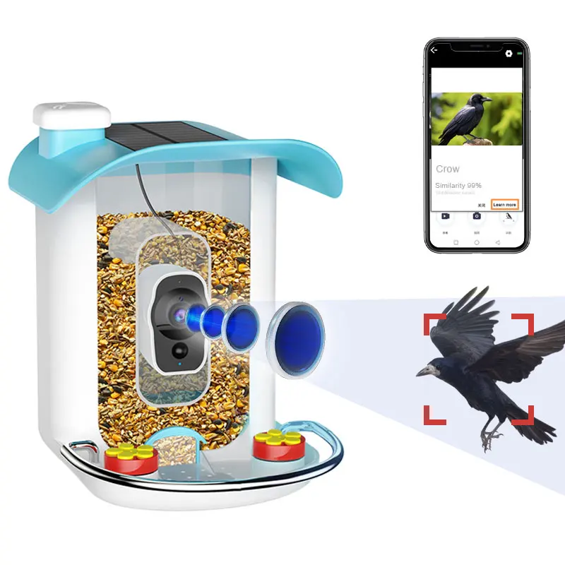 New Farm And Retail 1080 Wifi Remote Control With Bird Feeder Camera With Rain Shield.