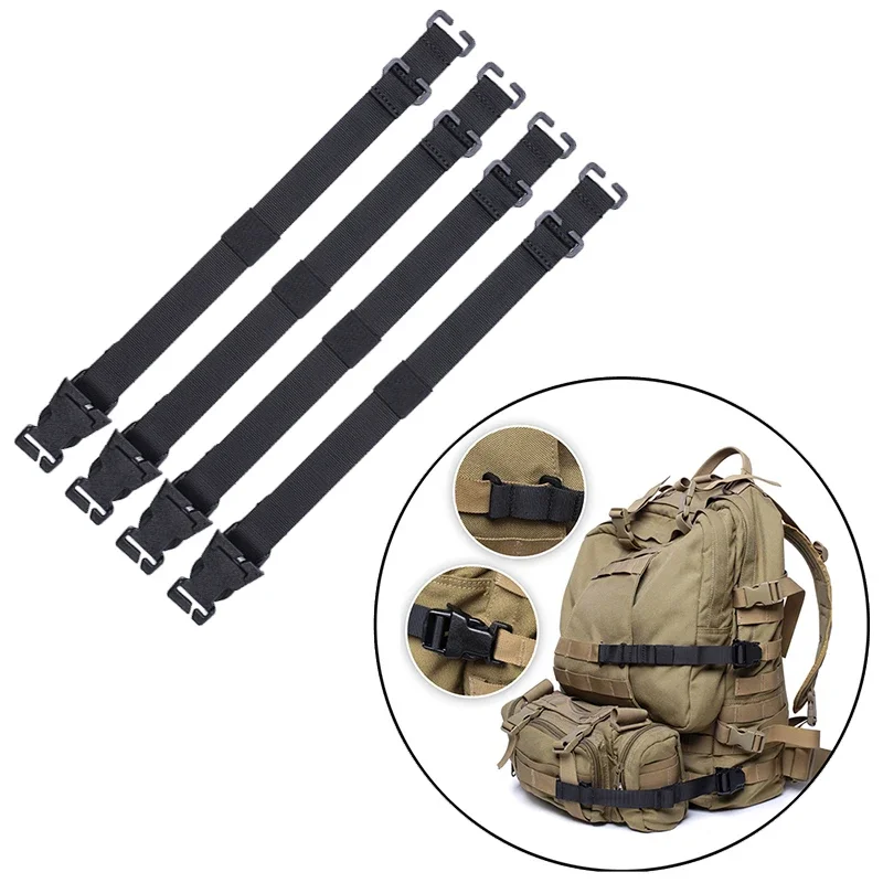 4pcs Molle System Webbing Straps Tactical Backpack Vest Adapter Belts Outdoor Sports Climbing Hiking Hunting Bags Chest Straps