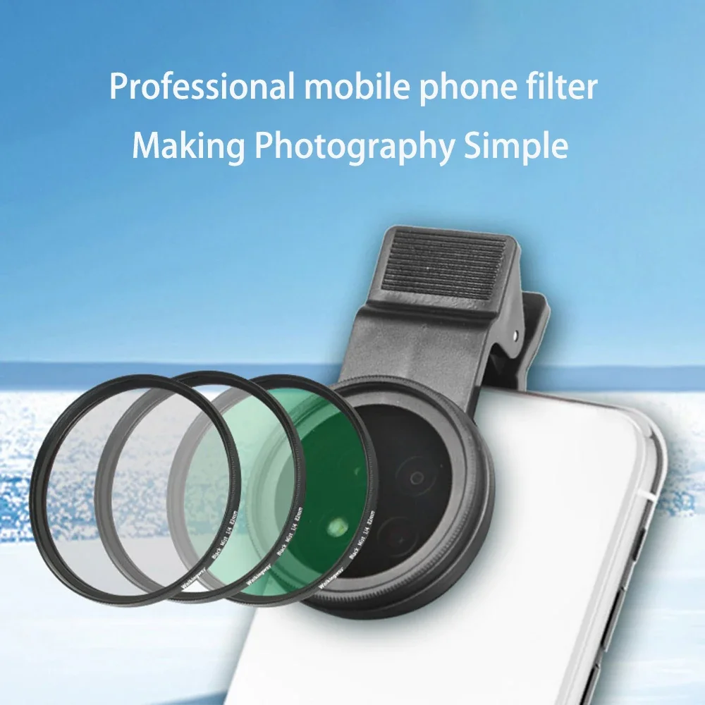 ND1000 Mobile Phone Polarizing Filter Close up Filter CPL and Soft Black Mist Filters For Phones 37mm/52mm With Clip