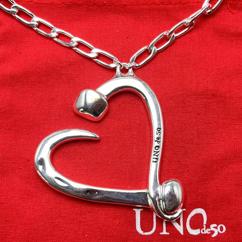 

2023 UNOde50 New European and American Hot Selling Fashion Trend High Quality Heart Necklace Women's Romantic Jewelry Gift Bag
