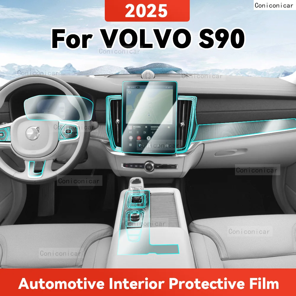 

TPU For VOLVO S90 2025 Transparent Protective Film Car Interior Central Control Navigation Panel Cover Accessories
