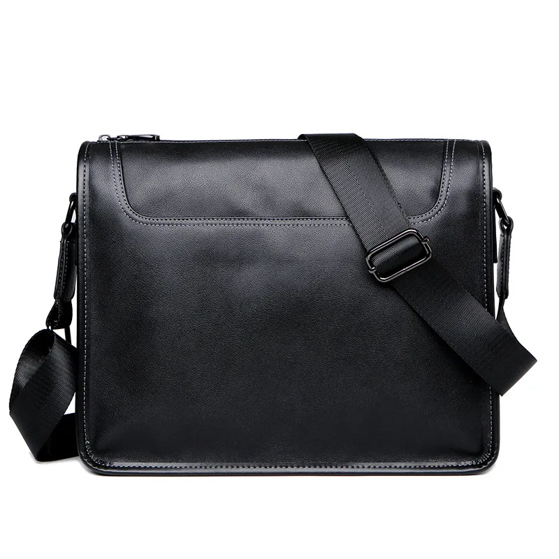 Men's Bag 2022 New Shoulder Bag Men's Business Messenger Bag Casual Fashion Leather Small Backpack Riding Shoulder Bag Black