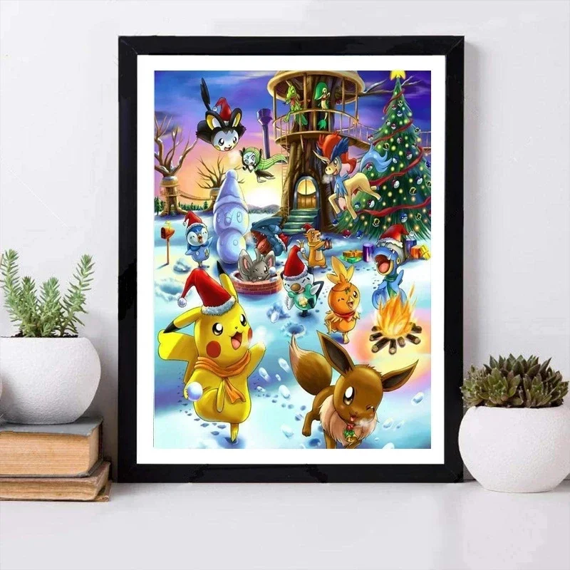 Japońskie Anime urządzenia peryferyjne Pokemon Role Pikachu plakat dla obraz ścienny na płótnie Kawaii zdjęcia dzieci dekoracja sypialni prezent