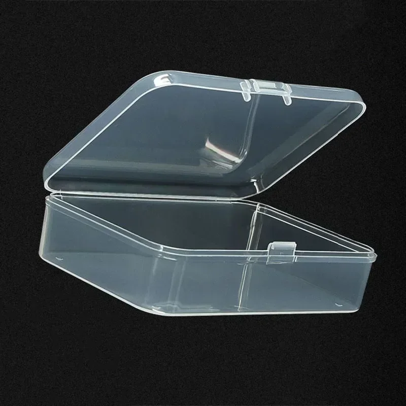 5PCS Transparent Plastic Storage Box Rectangle Jewelry Cosmetics Sundries Earrings Organizer Small Multifunction Case Container