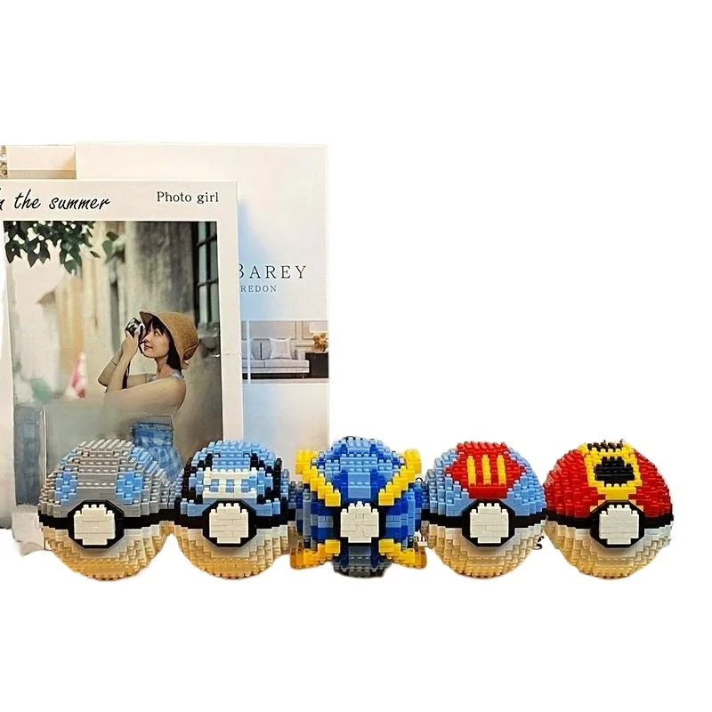 Bloques de Construcción de Partículas Pequeñas de Pokemon Pokeball Pikachu, Rompecabezas para Adultos, Niñas y Niños, Juguete de Ensamblaje