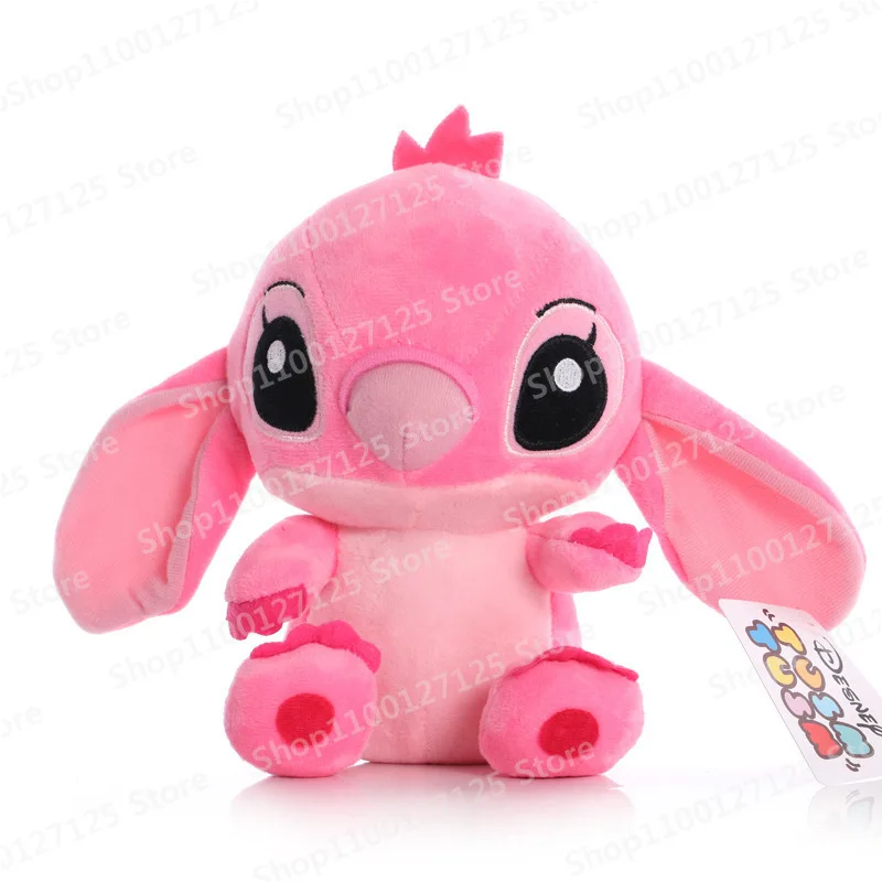 20CM Disney Anime Lilo & Stitch Pink Blue Doll Cute Cartoon Stitch Angel Plush Filling Toy Children's Birthday Gift