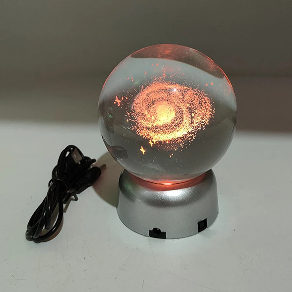 Round LED Colorful Lights Crystal Ball Base Plastic Concave Bottom Sphere Display Standsuitable for 50-80mm Ball USB Powered