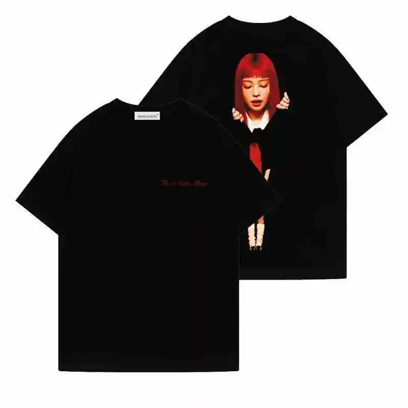 تي شيرت Kpop Jennie Album Ruby Series تي شيرت مطبوع تي شيرت ملابس الصيف المشجعين تي شيرت بأكمام قصيرة ملابس عصرية للنساء #3