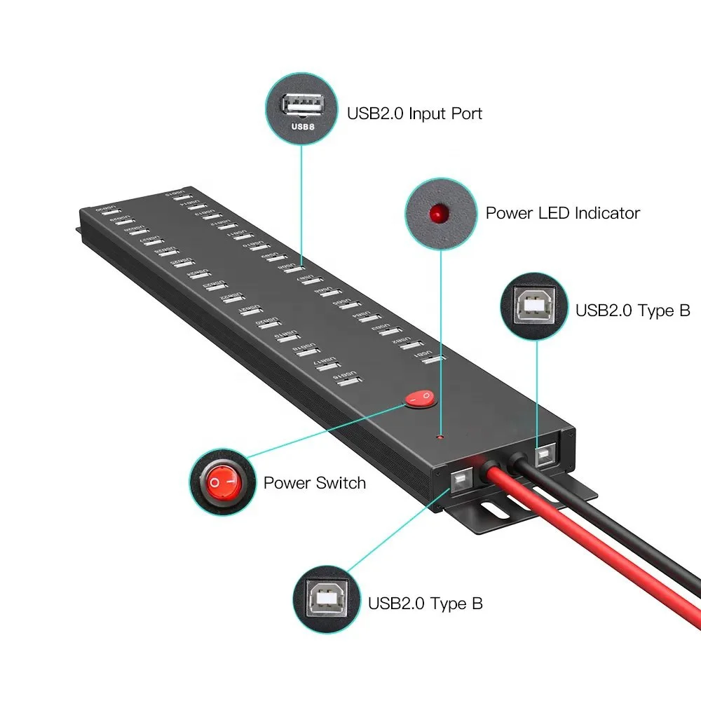 Original Powered USB HUB Sipolar A-812 30 Ports USB HUB for Phone Tablets USB Data 2.0 HUB