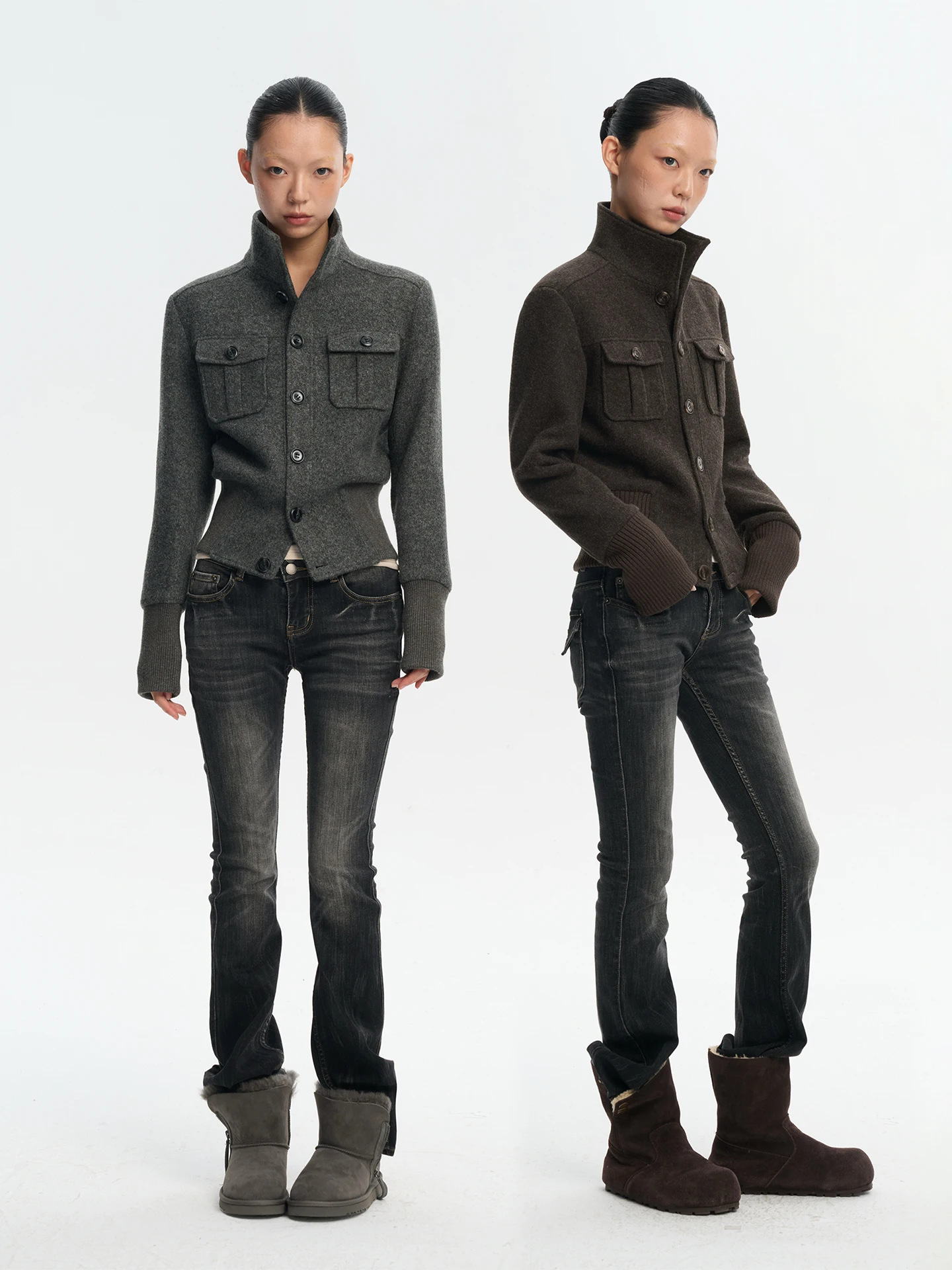 

Retro Design ort Woolen Cotton Jaet Women's Top Liny Liber Commute Sle Thiened Nylon Fiber Polyester Blend Jaet