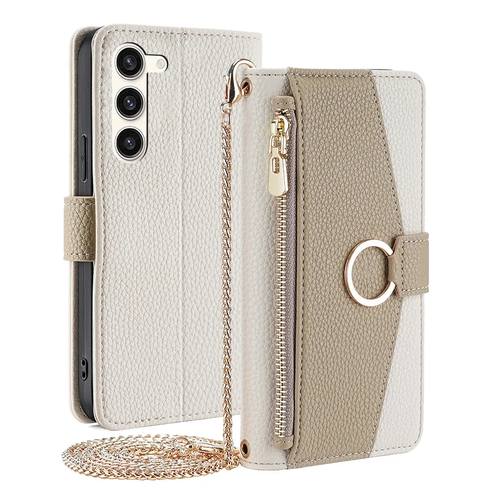 PU Leather Wallet Case for Samsung Galaxy S24 Ultra/S24 Plus/S24 with Card Slots and Cash Slot Flip Folio Zipper Wallet