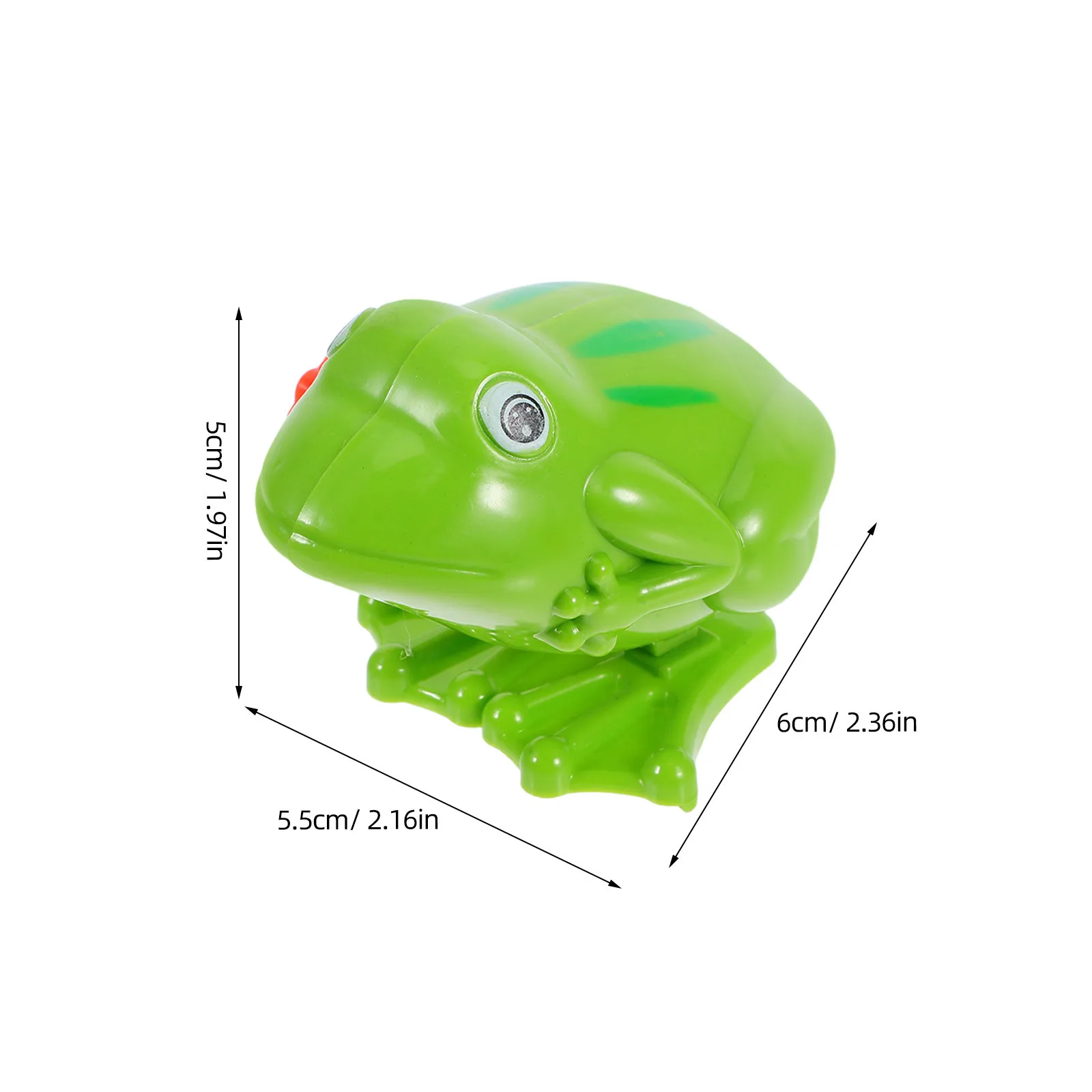 3 pezzi di plastica a carica rana per bambini, colore brillante, rimbalzante, alimentato a molla, per bambini, non richiesto, con meccanismo a molla, rana in plastica