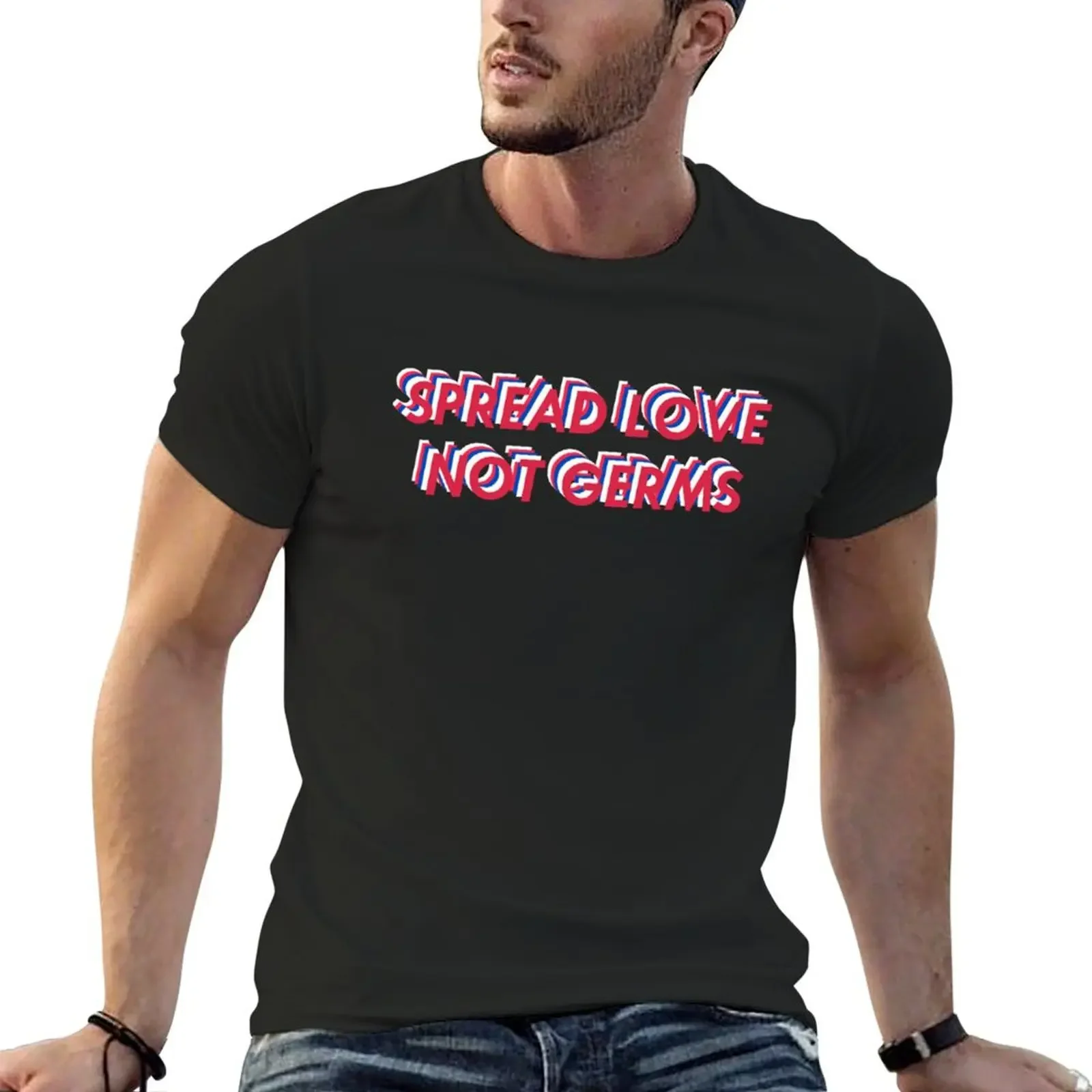 Spread Love Not Germs T-Shirt plus size tops kawaii clothes boys whites t shirts for men pack