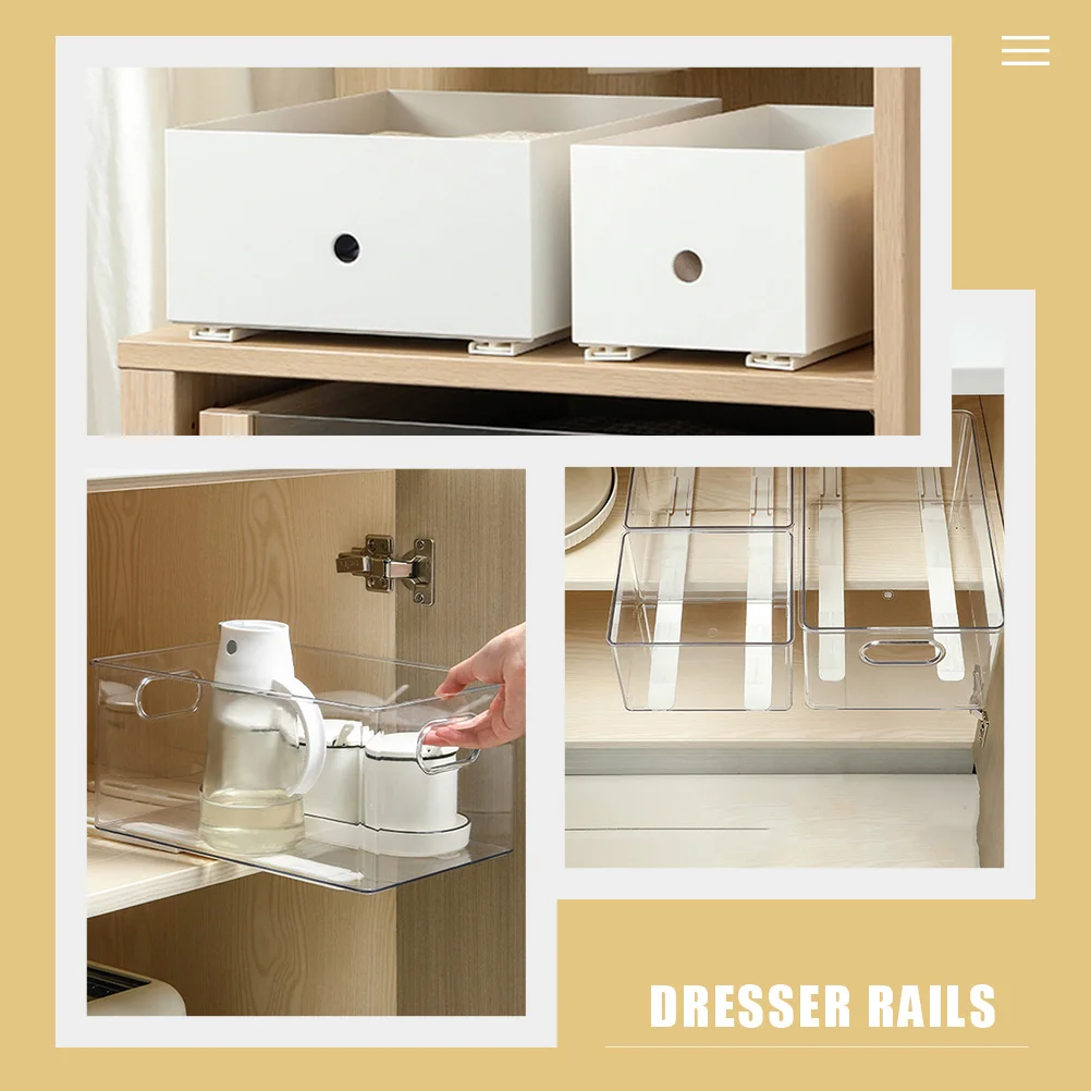 

4pcs Drawer Slides Bottom Mount Smooth Gliding Rail For Cabinet Dresser Furniture Extension Hardwearing Drawer Track Guide